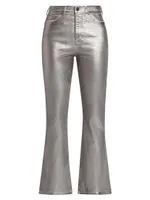 Carson Metallic Ankle Flared Jeans