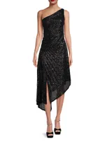 Ava Asymmetric Sequin Dress