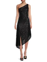 Ava Asymmetric Sequin Dress