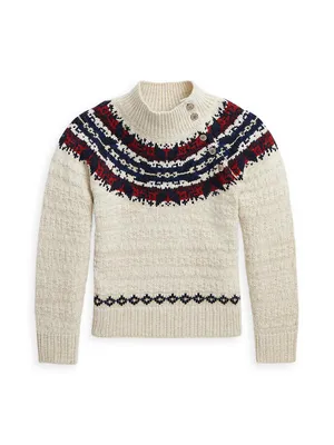 Little Girl's & Fair isle Wool-Blend Sweater