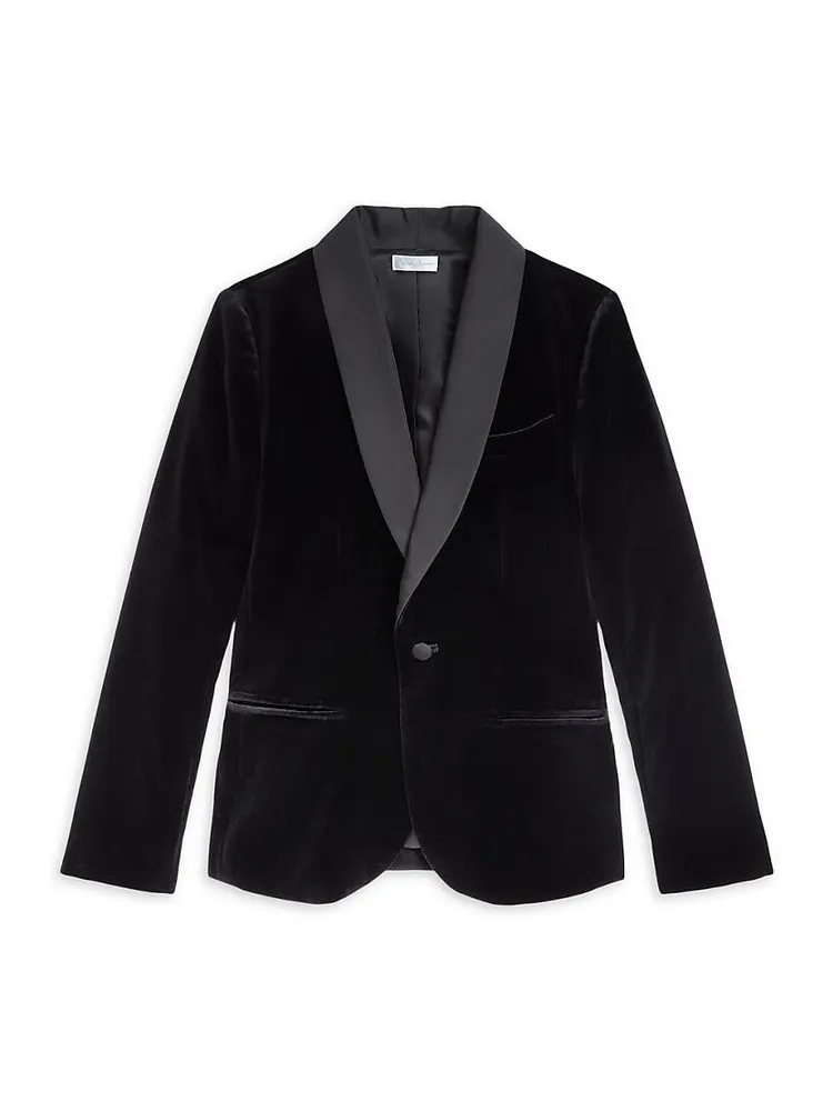 Little Girl's & Velvet Tuxedo Blazer