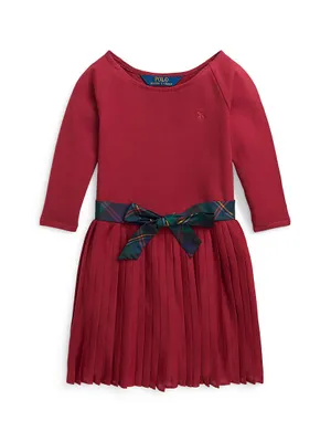 Little Girl's & Pleated Jersey Dress