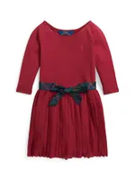 Little Girl's & Pleated Jersey Dress