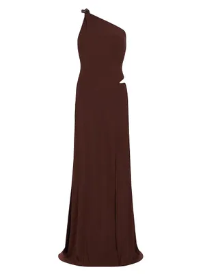 Nix Georgette One-Shoulder Maxi Dress