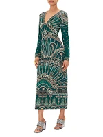 Trompe-L'œil Chain-Accent Jersey Cut-Out Maxi Dress