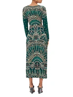 Trompe-L'œil Chain-Accent Jersey Cut-Out Maxi Dress