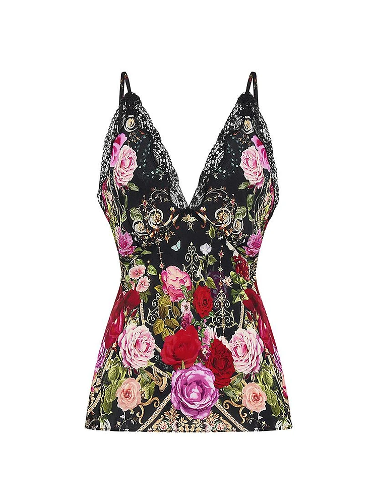 Floral Silk Camisole Top