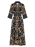 Chain-Print Cotton Maxi-Dress