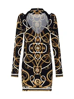 Coast To Chain-Print Jersey Long-Sleeve Minidress