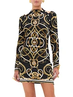 Coast To Chain-Print Jersey Long-Sleeve Minidress