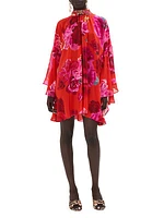 Floral Silk Swing Dress