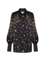 Chain & Star Silk Blouse