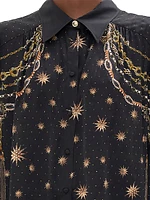 Chain & Star Silk Blouse