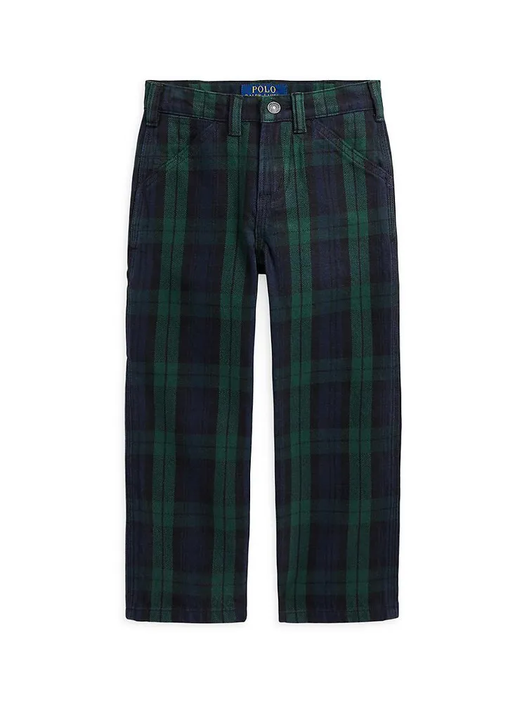 Little Boy's Plaid Carpenter Pants