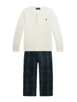 Little Boy's Plaid Carpenter Pants