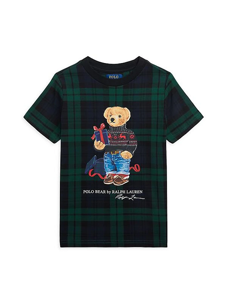 Little Boy's & Boy's Polo Bear Plaid T-Shirt