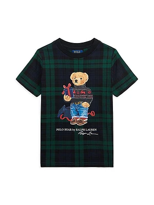 Little Boy's & Boy's Polo Bear Plaid T-Shirt