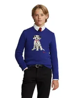Little Kid's & Dalmatian Crewneck Sweater