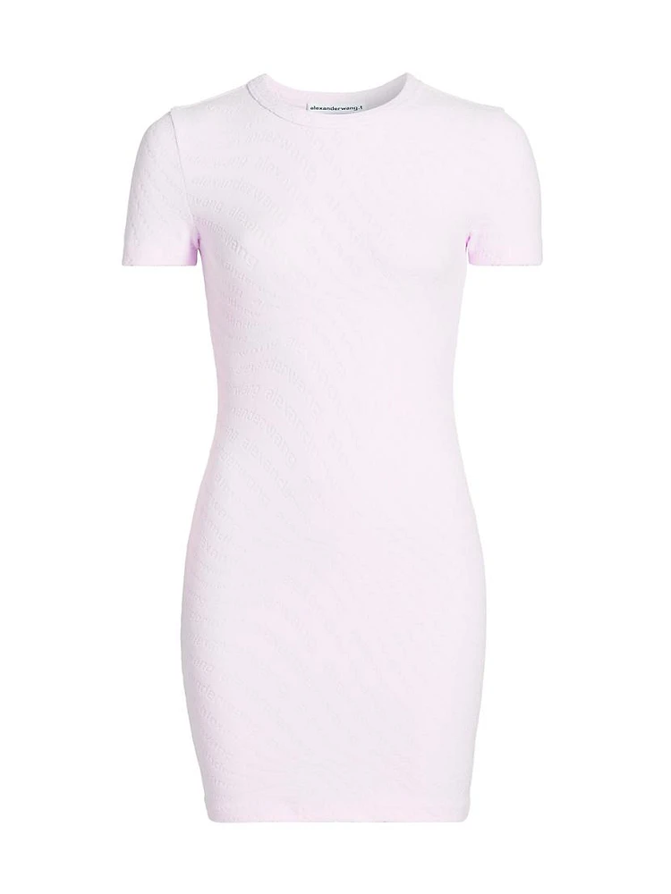 Logo Jacquard Crewneck Minidress