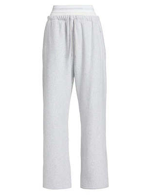 Exposed Brief Wide-Leg Sweatpants