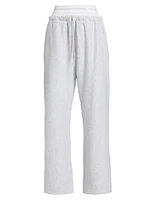 Exposed Brief Wide-Leg Sweatpants