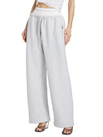 Exposed Brief Wide-Leg Sweatpants