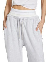 Exposed Brief Wide-Leg Sweatpants