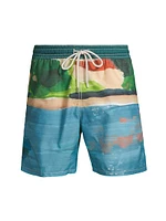 Moorea Abstract Swim Trunks