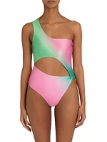 Nikka Ombré Cut-Out One-Shoulder Swimsuit