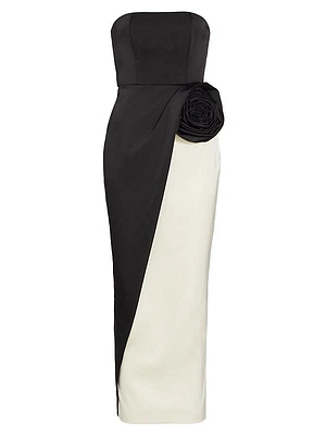 Pradova Two-Tone Strapless Midi-Dress