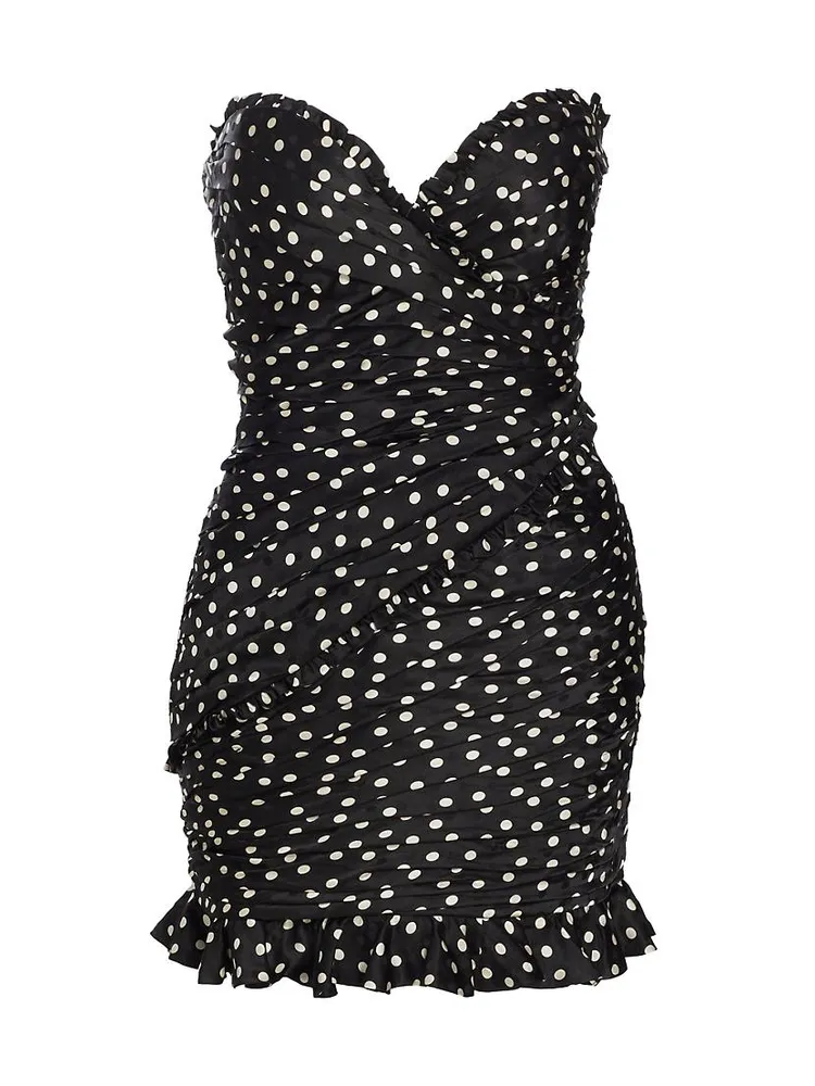 Haisley Strapless Polka-Dot Minidress