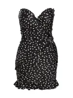 Haisley Strapless Polka-Dot Minidress