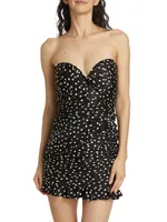 Haisley Strapless Polka-Dot Minidress