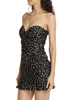 Haisley Strapless Polka-Dot Minidress