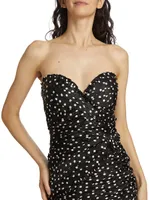 Haisley Strapless Polka-Dot Minidress