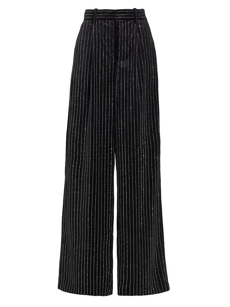 Brinkley Wide-Leg Velvet & Crystal Pants