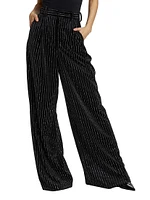 Brinkley Wide-Leg Velvet & Crystal Pants