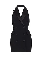 Victory Double-Breasted Crepe Blazer Dress