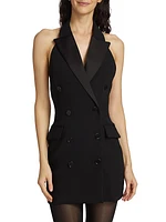 Victory Double-Breasted Crepe Blazer Dress