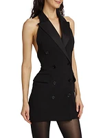 Victory Double-Breasted Crepe Blazer Dress