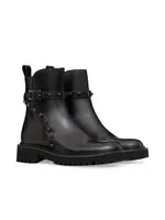 Rockstud Calfskin Ankle Boots With Tone-On-Tone Studs 40mm