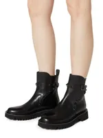 Rockstud Calfskin Ankle Boots With Tone-On-Tone Studs 40mm