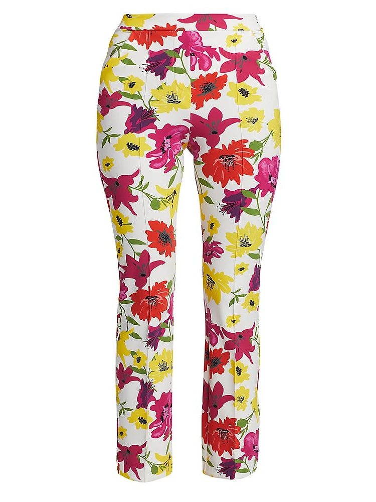 Nuccia Floral Stretch Crop Pants