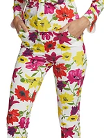 Nuccia Floral Stretch Crop Pants