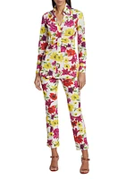 Nuccia Floral Stretch Crop Pants