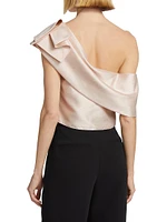 Asymmetric Slubbed Satin Blouse