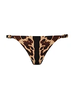 Abstract-Print High-Waist Bikini Bottom