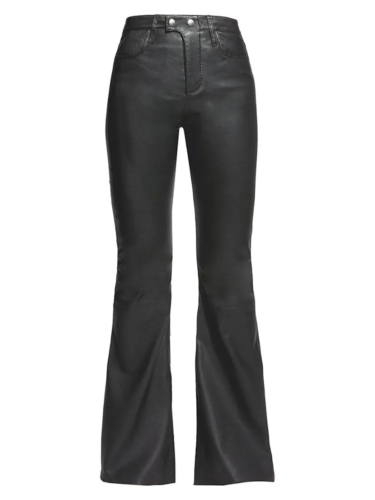 Robbie Stretch Leather Flare Pants