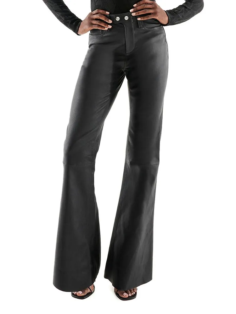 Robbie Stretch Leather Flare Pants