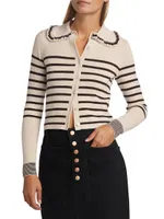 Faustine Wool Striped Cardigan